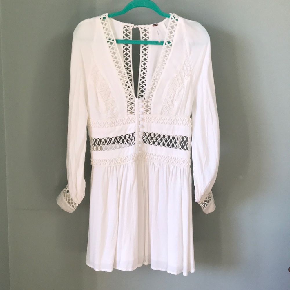 Free People white linen dress